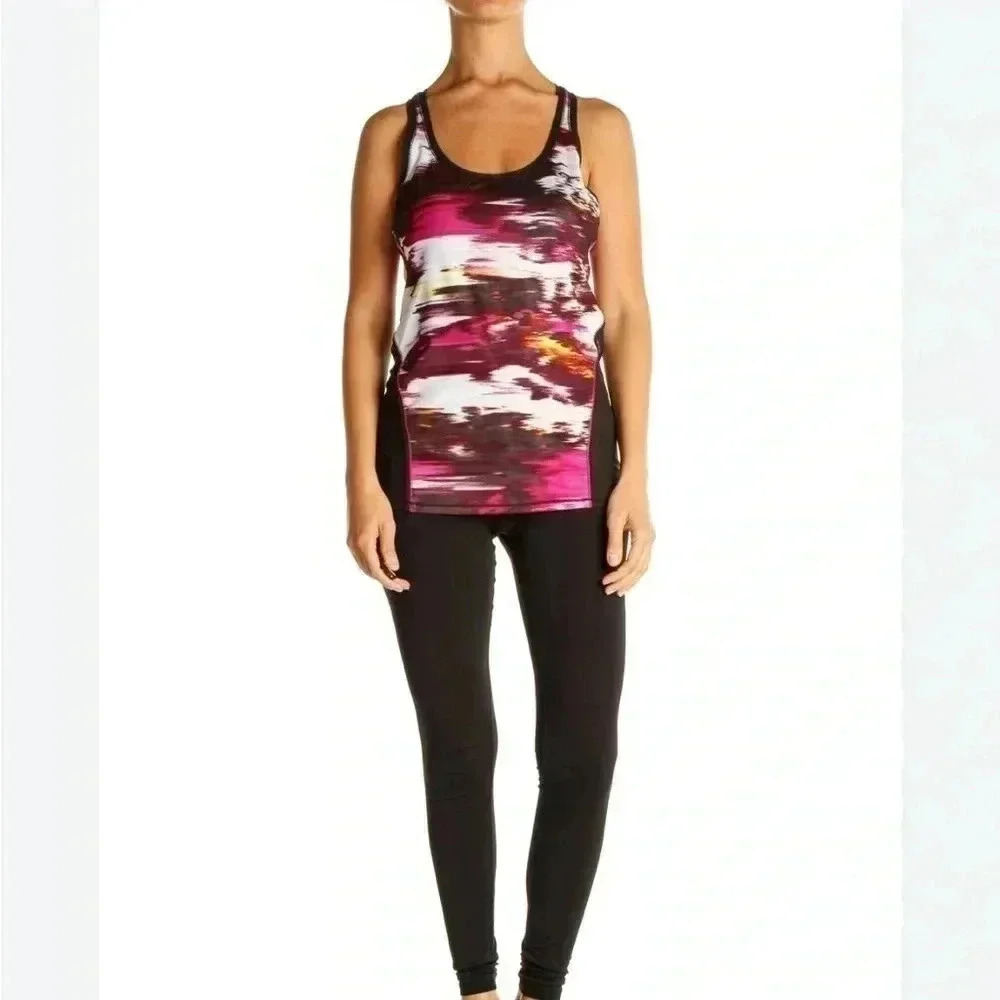 Lululemon pink and black  mesh racerback tank top 4